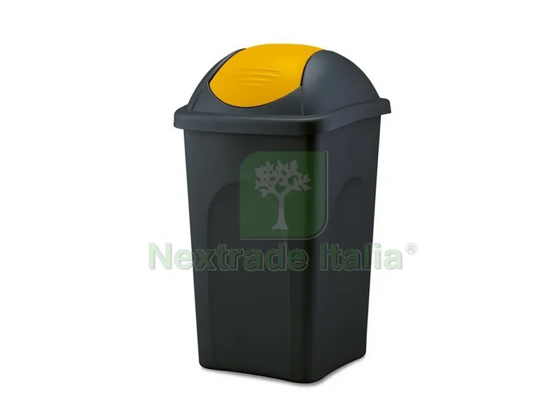 Pattumiera Basculante Multipat Lt. 60 - cm. 39x39x68 h col. Nero/Giallo — Casalinghi e organizzazione — rif. FERX.VIT48802
