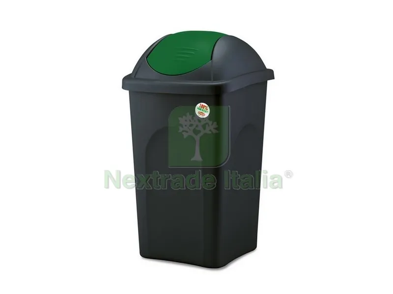 Pattumiera Basculante Multipat Lt. 30 - cm. 29x39x50 h col.Nero/Verde — Casalinghi e organizzazione — rif. FERX.VIT48800