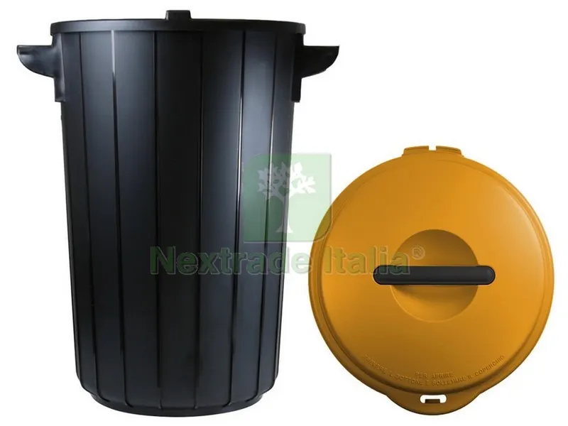 Gi= Style PATTUMIERA ECO SOLUTION Lt. 35 - cm. 42,5x37,5x54 h col. Nero/Gia — Casalinghi e organizzazione — rif. FERX.VIT51566