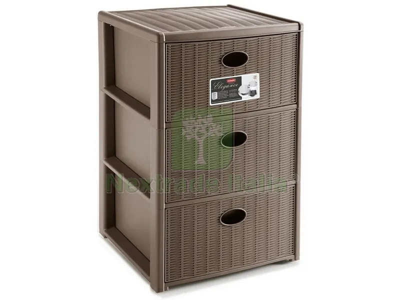 CASSETTIERA ELEGANCE 3 cassetti - cm. 40x40x60 h col. Tortora — Arredo — rif. FERX.VIT53923