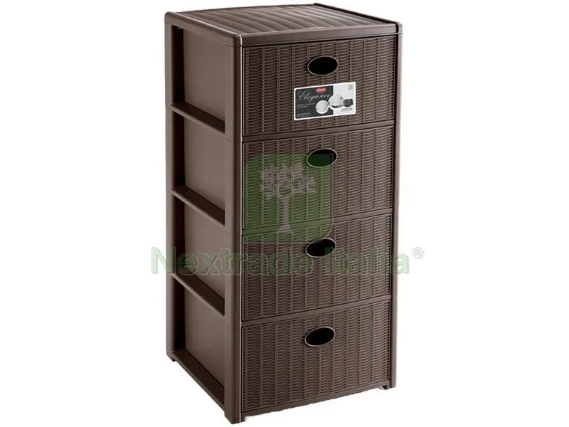CASSETTIERA ELEGANCE 4 cassetti - cm. 40x40x80 h col. Tortora — Arredo — rif. FERX.VIT53925