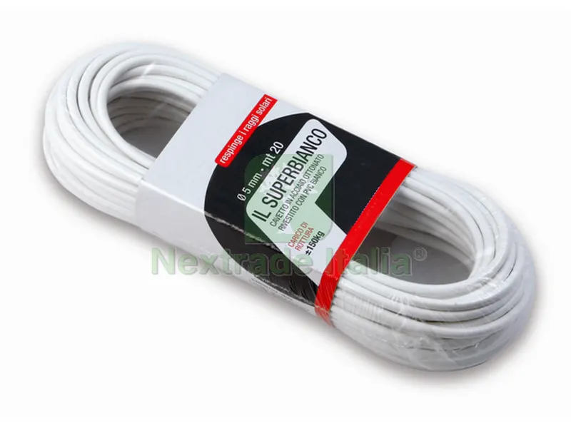 CAVETTO STENDIBIANCHERIA IL SUPERBIANCO Ø mm. 5 - mt. 20 — Stendibiancheria e bucato — rif. FERX.VIT39322