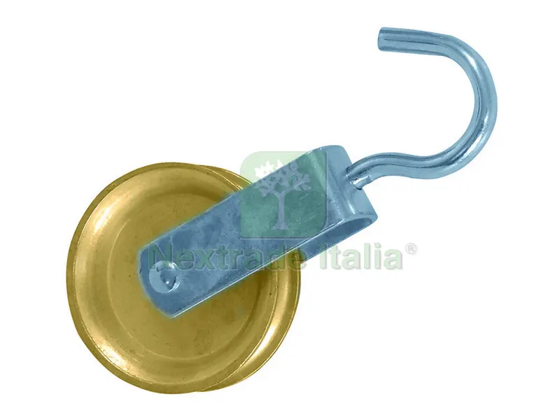 10PZ CARRUCOLA PER STENDIBIANCHERIA IN OTTONE Ø mm. 50 — Stendibiancheria e bucato — rif. FERX.VIT33674