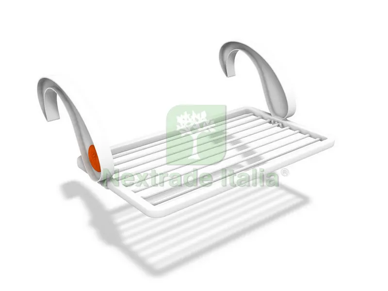 Stendibiancheria da Balcone Virgola cm. 96x50x30 h Stenditura mt. 10 — Stendibiancheria e bucato — rif. FERX.VIT38035 Stendibiancheria da Balcone Virgola cm. 96x50x30 h Stenditura mt. 10 — Stendibiancheria e bucato — rif. FERX.VIT38035