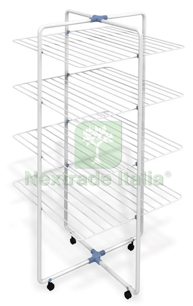 STENDIBIANCHERIA A TORRE VIP 4 PIANI cm. 70,5x70,5x168 h Stenditura mt. 40 — Stendibiancheria e bucato — rif. FERX.VIT23409