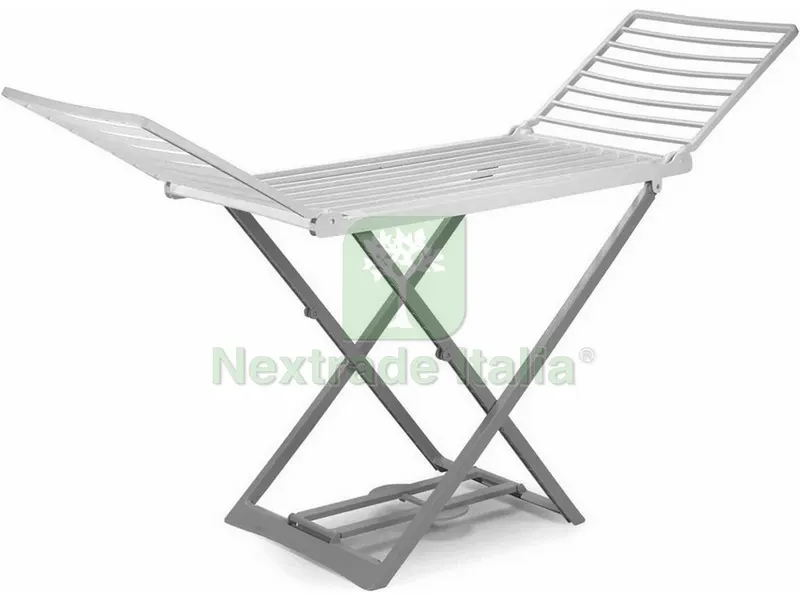 Stendibiancheria Cavalletto Alicante bianco/grigio cm194x58x108 stenditura — Stendibiancheria e bucato — rif. FERX.VIT51967