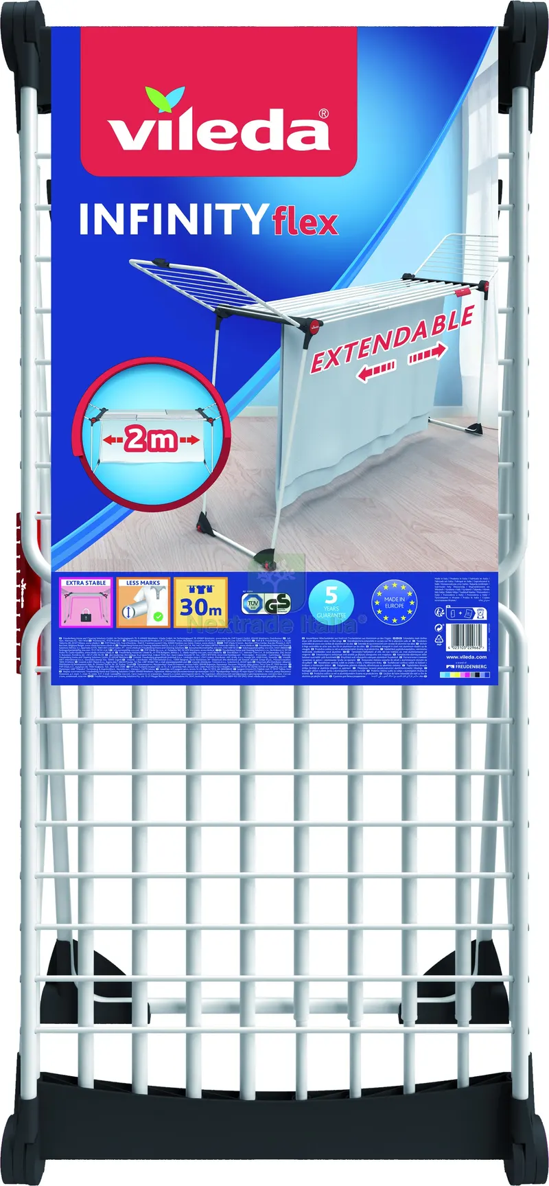 STENDIBIANCHERIA ESTENSIBILE INFINITY FLEX cm. 257x57x100 h Stenditura mt. 30 — Stendibiancheria e bucato — rif. FERX.VIT57619 — foto 2 STENDIBIANCHERIA ESTENSIBILE INFINITY FLEX cm. 257x57x100 h Stenditura mt. 30 — Stendibiancheria e bucato — rif. FERX.VIT57619 — foto 2
