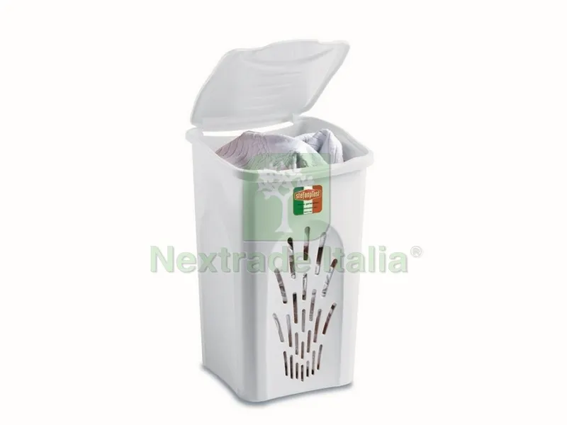 Portabiancheria Primavera Traforato Bianco Lt. 50 - cm. 37x37x56 h — Casalinghi e organizzazione — rif. FERX.VIT31954 Portabiancheria Primavera Traforato Bianco Lt. 50 - cm. 37x37x56 h — Casalinghi e organizzazione — rif. FERX.VIT31954