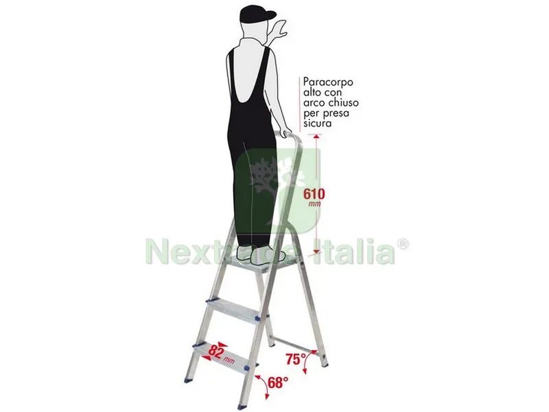 SCALA IN ALLUMINIO ALFA 3 gradini — Scale e sgabelli — rif. FERX.VIT52949 — foto 2