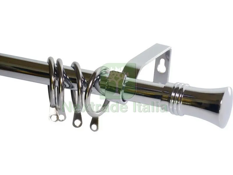 BASTONE PER TENDE CORONA Estensibile cm. 71¸122 col. Acciaio — Casalinghi e organizzazione — rif. FERX.VIT51063