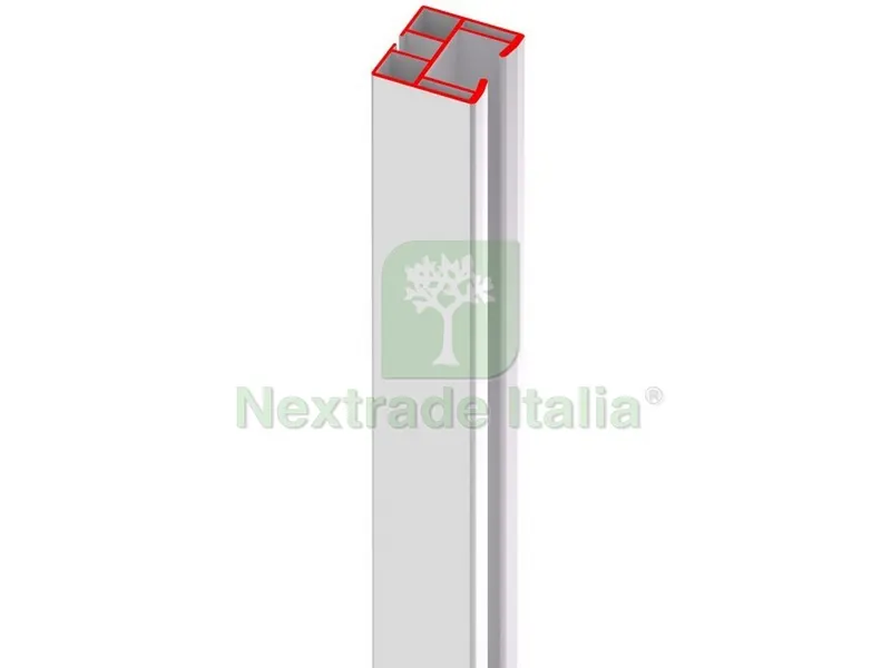 Binario Scorrimento per Porta a Soffietto Monica col. Bianco cm. 180 — Ferramenta porte e finestre — rif. FERX.VIT48526