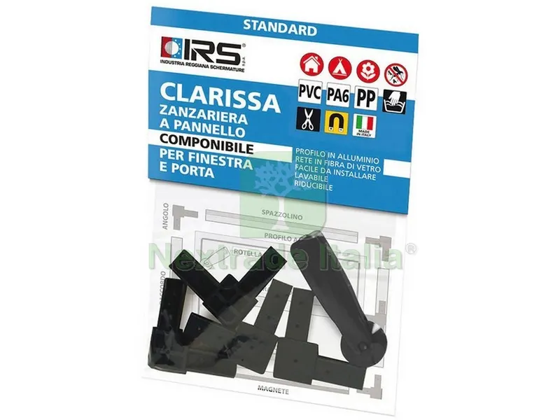 KIT 4 ANGOLI + ROTELLA PER PROFILO ZANZARIERA CLARISSA — Tende e zanzariere — rif. FERX.VIT53782 KIT 4 ANGOLI + ROTELLA PER PROFILO ZANZARIERA CLARISSA — Tende e zanzariere — rif. FERX.VIT53782