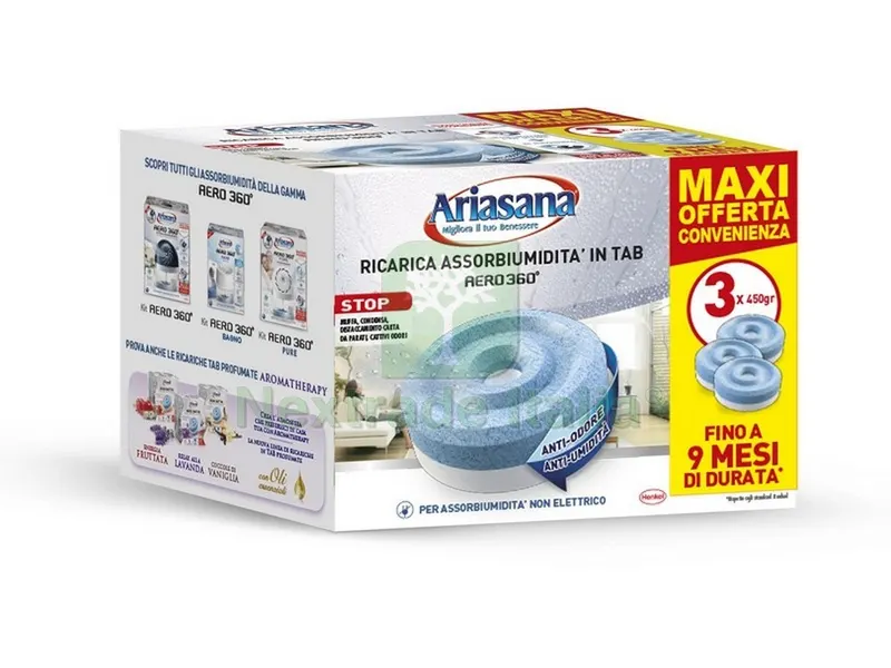 8CF Ricarica Ariasana Aero 360° pz. 3. x 450 gr Inodore — Casalinghi e organizzazione — rif. FERX.VIT48747