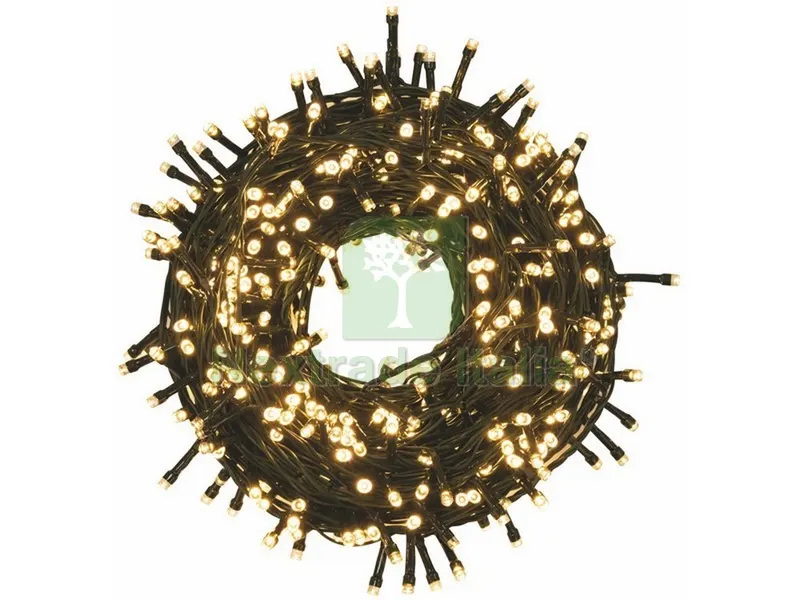 Luci di Natale per Interno ED Esterno Bianco Caldo 1.000 led cavo luci 45 mt. — Decorazioni natalizie — rif. FERX.VIT54775 Luci di Natale per Interno ED Esterno Bianco Caldo 1.000 led cavo luci 45 mt. — Decorazioni natalizie — rif. FERX.VIT54775