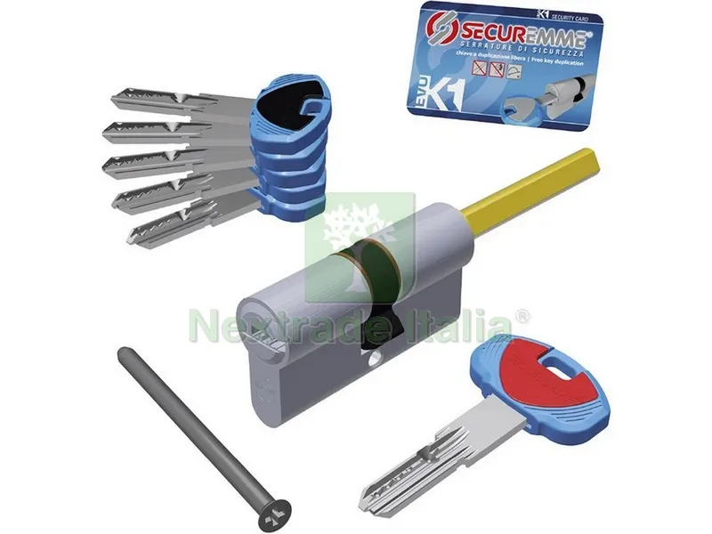 CILINDRO CROMO SATINATO EVOK1 CON CODOLO 5 chiavi mm. 75 (30+45) — Serrature e cilindri — rif. FERX.VIT55143 — foto 3 CILINDRO CROMO SATINATO EVOK1 CON CODOLO 5 chiavi mm. 75 (30+45) — Serrature e cilindri — rif. FERX.VIT55143 — foto 3