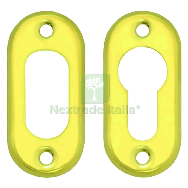 BORCHIA IN OTTONE PER CILINDRO OVALE mm. 54 (1 COPPIA) — Serrature e cilindri — rif. FERX.VIT59237 BORCHIA IN OTTONE PER CILINDRO OVALE mm. 54 (1 COPPIA) — Serrature e cilindri — rif. FERX.VIT59237
