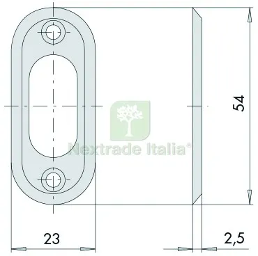 BORCHIA IN OTTONE PER CILINDRO OVALE mm. 54 (1 COPPIA) — Serrature e cilindri — rif. FERX.VIT59237 — foto 2 BORCHIA IN OTTONE PER CILINDRO OVALE mm. 54 (1 COPPIA) — Serrature e cilindri — rif. FERX.VIT59237 — foto 2