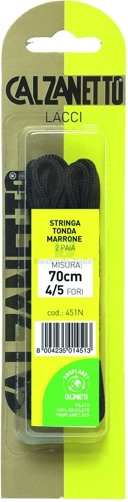 LACCI TONDI PER SCARPE 2 PAIA cm. 50 Col. Marrone — Calzature antinfortunistiche — rif. FERX.VIT57308