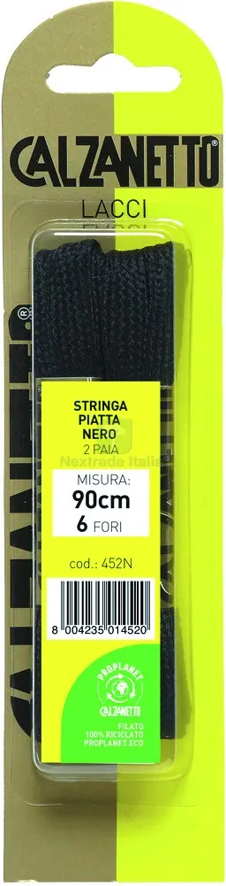 LACCI PIATTI PER SCARPE 2 PAIA cm.110 Col. Nero — Calzature antinfortunistiche — rif. FERX.VIT57313 LACCI PIATTI PER SCARPE 2 PAIA cm.110 Col. Nero — Calzature antinfortunistiche — rif. FERX.VIT57313