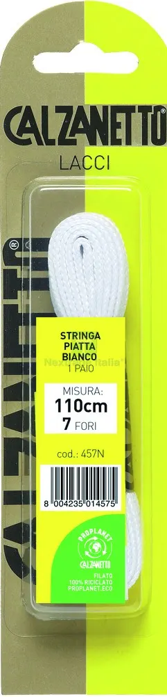 LACCI PIATTI PER SCARPE 2 PAIA cm.110 Col. Bianco — Calzature antinfortunistiche — rif. FERX.VIT57312