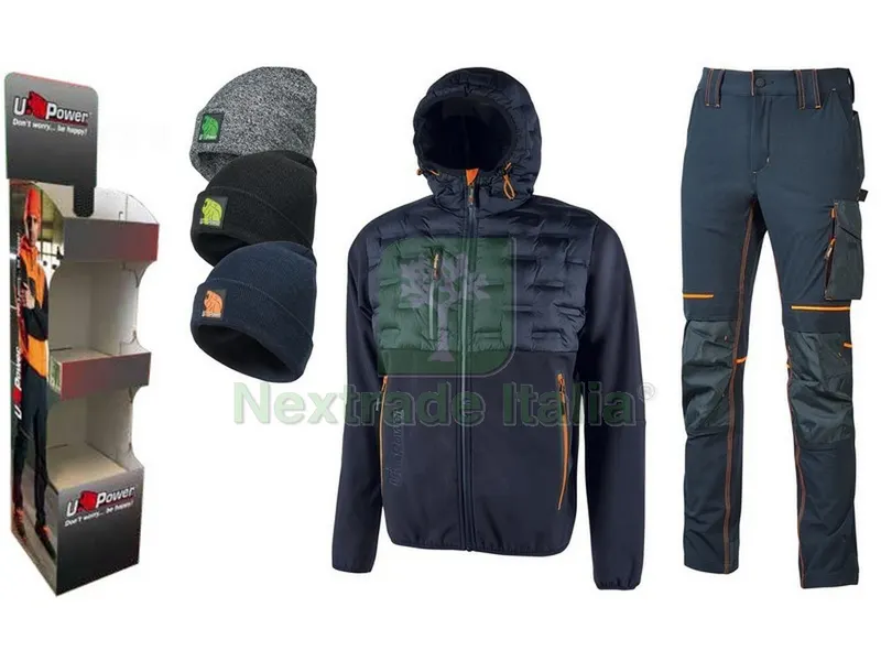 ESPOSITORE 4 giacche Spok - 4 pantaloni Atom -10 cuffie — Articoli per ufficio — rif. FERX.VIT49850 ESPOSITORE 4 giacche Spok - 4 pantaloni Atom -10 cuffie — Articoli per ufficio — rif. FERX.VIT49850
