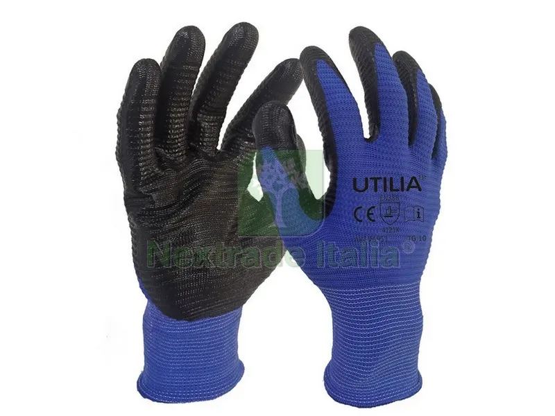 12PAIA GUANTI IN NYLON/NITRILE Col. Blu/nero tg. 8 — Guanti da lavoro — rif. FERX.VIT46949 12PAIA GUANTI IN NYLON/NITRILE Col. Blu/nero tg. 8 — Guanti da lavoro — rif. FERX.VIT46949