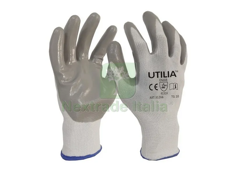 12PAIA GUANTI IN NITRILE/NYLON Col. Grigio tg. 6 — Guanti da lavoro — rif. FERX.VIT35585 12PAIA GUANTI IN NITRILE/NYLON Col. Grigio tg. 6 — Guanti da lavoro — rif. FERX.VIT35585