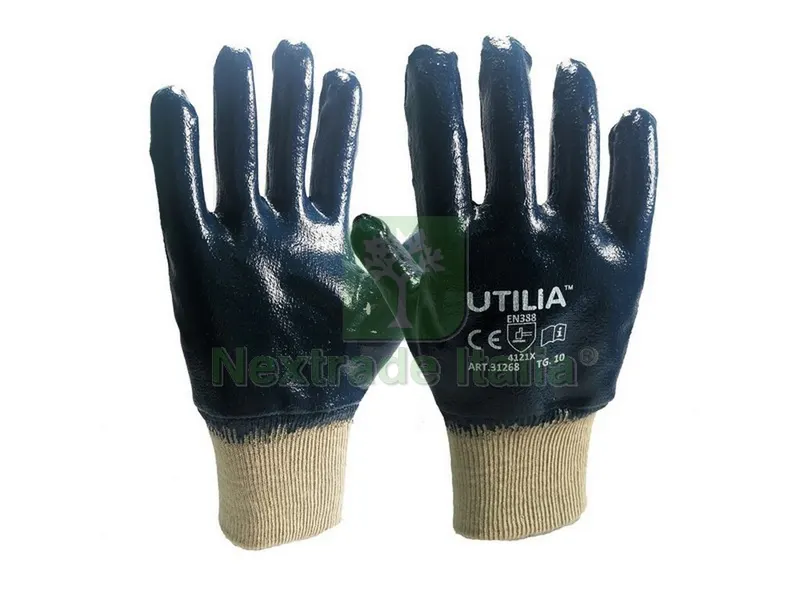12PAIA GUANTI N.B.R. CON POLSINO A MAGLIA Col. Blu tg. 9 — Guanti da lavoro — rif. FERX.VIT47973