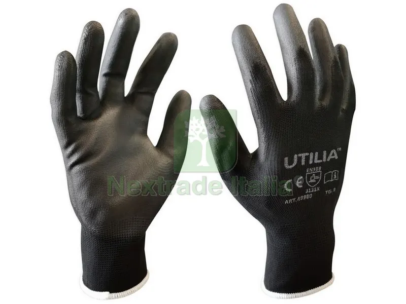 12PAIA GUANTI IN POLIURETANO Col. Nero tg.10 — Guanti da lavoro — rif. FERX.VIT49981