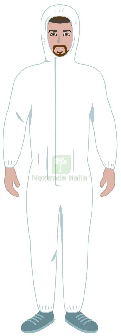 Tuta di Protezione in Tessuto Laminato DPI III Tipo 5/6 CE-0624 Col. Bianco Mis. L — Arredo — rif. FERX.VIT58583