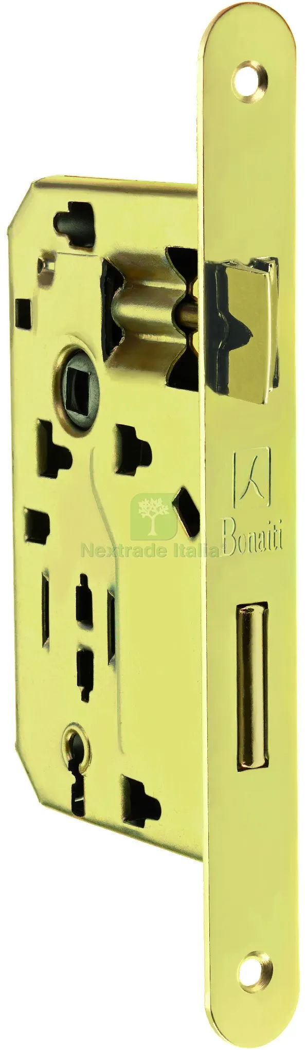 Serratura Legno Patent INF. B/Tondo Art. 042T - ottonato lucido E.50 — Serrature e cilindri — rif. FERX.VIT57691 Serratura Legno Patent INF. B/Tondo Art. 042T - ottonato lucido E.50 — Serrature e cilindri — rif. FERX.VIT57691