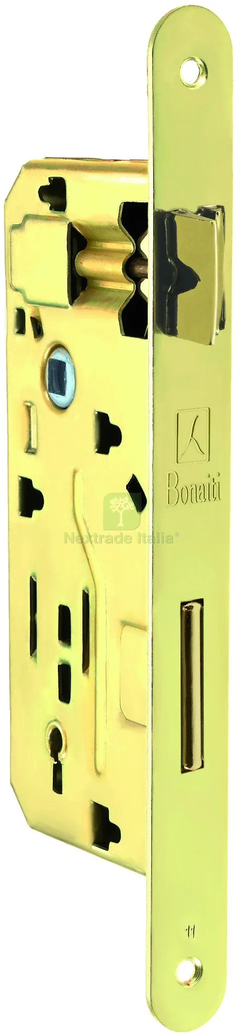 Serratura Legno Patent INF. B/Tondo Art. 040T - ottonato lucido E.50 — Serrature e cilindri — rif. FERX.VIT57695