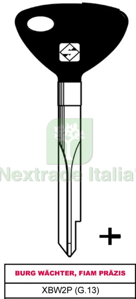 5PZ Chiave a Croce Ferro XBW2P (G.VAN 0) Burg W - Chter, Fiam PR-ZIS — Ferramenta porte e finestre — rif. FERX.VIT6681