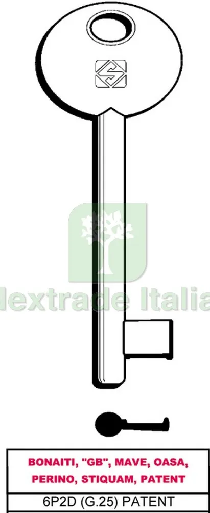5PZ CHIAVE A MAPPA 6P2D (G.VAZ 0) PATENT BONAITI — Chiavi e ricambi auto — rif. FERX.VIT26621 5PZ CHIAVE A MAPPA 6P2D (G.VAZ 0) PATENT BONAITI — Chiavi e ricambi auto — rif. FERX.VIT26621