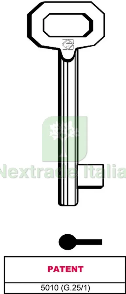5PZ CHIAVE A MAPPA 5010 (G.VAZ 1) PATENT — Chiavi e ricambi auto — rif. FERX.VIT12022