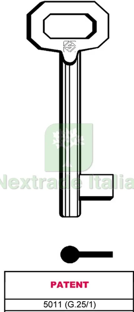 5PZ CHIAVE A MAPPA 5011 (G.VAZ 1) PATENT — Chiavi e ricambi auto — rif. FERX.VIT12023 5PZ CHIAVE A MAPPA 5011 (G.VAZ 1) PATENT — Chiavi e ricambi auto — rif. FERX.VIT12023