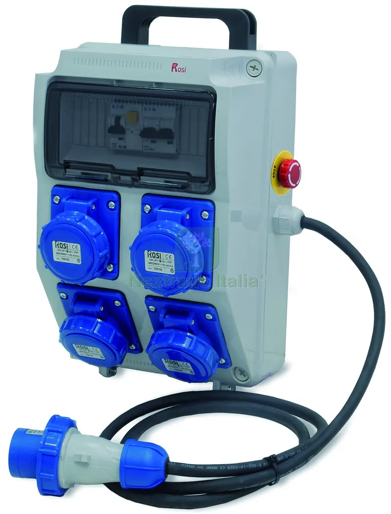 QUADRO ELETTRICO PORTATILE 2240E-PF 4 prese 16A 3P 230V - IP65 con pulsante di emergenza — Interruttori e prese — rif. FERX.VIT56931