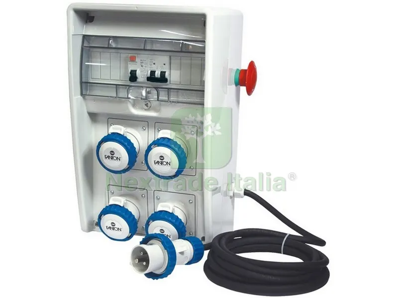 Quadro Elettrico Ulisse Pulsante di Emergenza 4 prese 220V cm. 25x18x40 h — Interruttori e prese — rif. FERX.VIT50507 Quadro Elettrico Ulisse Pulsante di Emergenza 4 prese 220V cm. 25x18x40 h — Interruttori e prese — rif. FERX.VIT50507