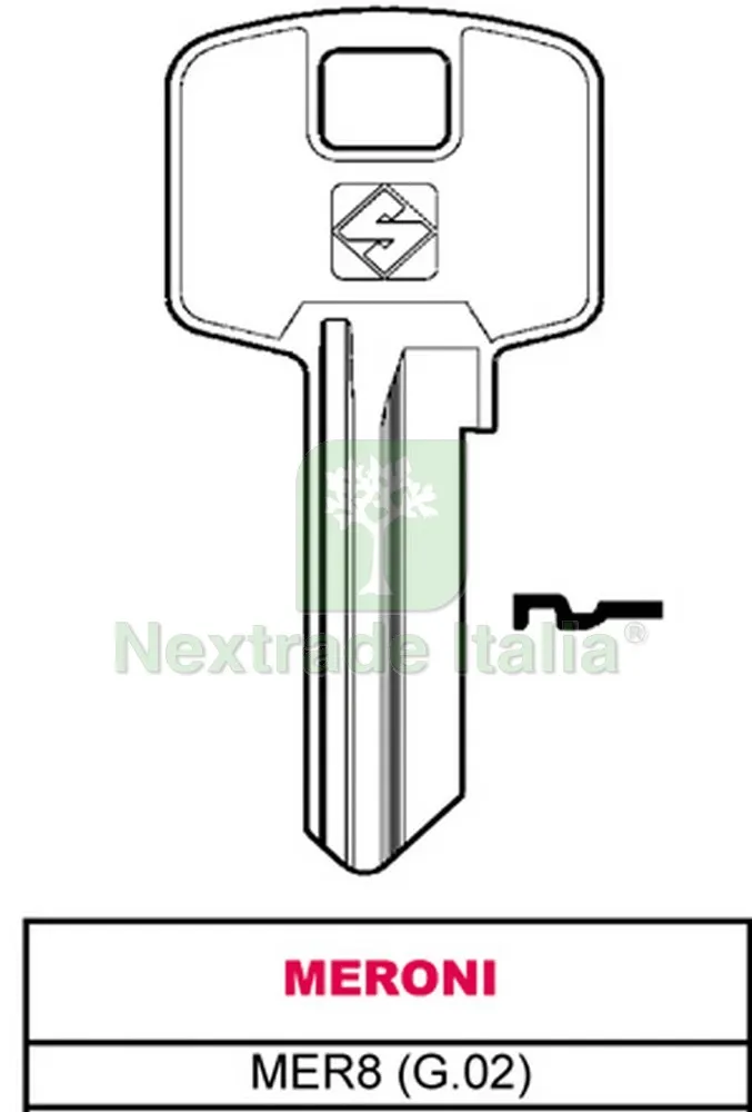 20PZ CHIAVE ASC MER8 (G.VAC 4) MERONI — Serrature e cilindri — rif. FERX.VIT11282