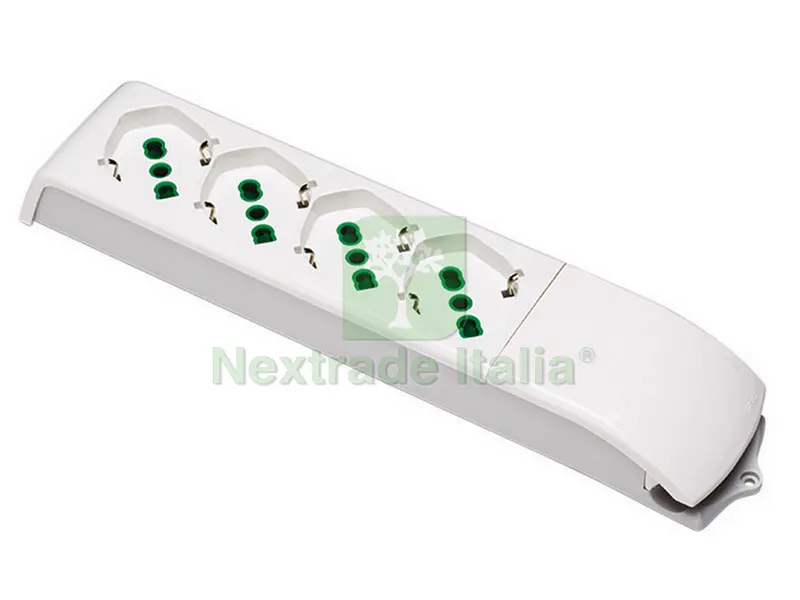 MULTIPRESA SENZA CAVO 4 posti 2P+T 10/16A schuko — Interruttori e prese — rif. FERX.VIT18415 MULTIPRESA SENZA CAVO 4 posti 2P+T 10/16A schuko — Interruttori e prese — rif. FERX.VIT18415
