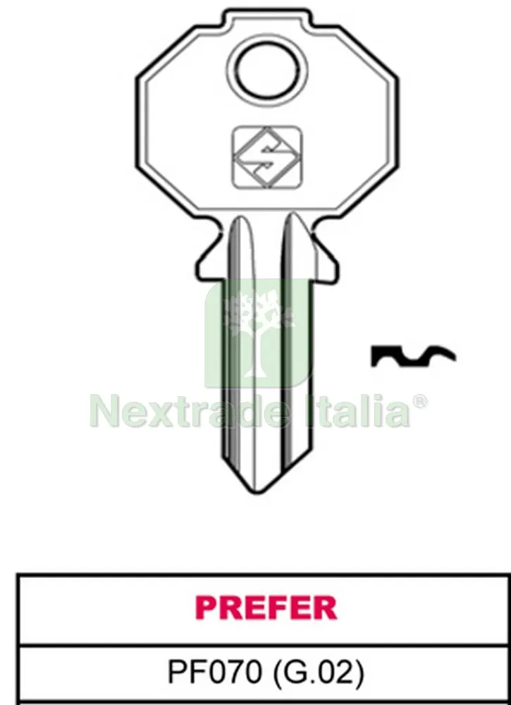 20PZ Chiave ASC PF070 (G.VAC 0) Prefer — Serrature e cilindri — rif. FERX.VIT16275