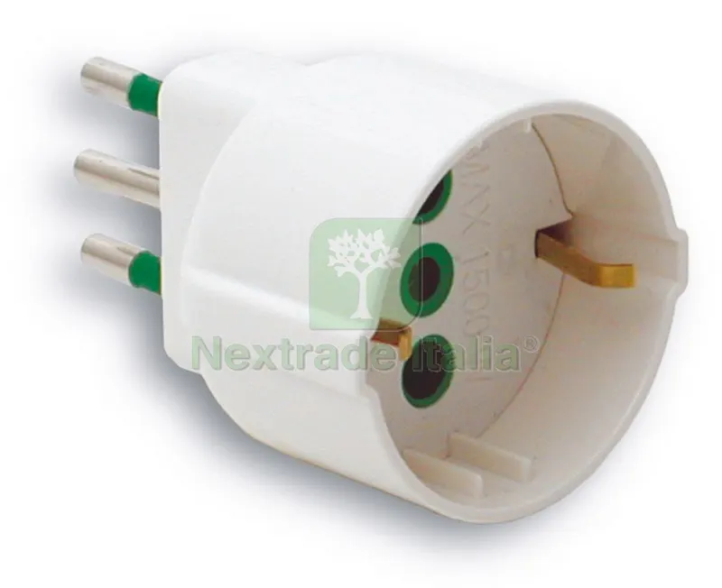 5PZ ADATTATORE SEMPLICE 2P+T spina 10A/ presa schuko — Interruttori e prese — rif. FERX.VIT30525 5PZ ADATTATORE SEMPLICE 2P+T spina 10A/ presa schuko — Interruttori e prese — rif. FERX.VIT30525