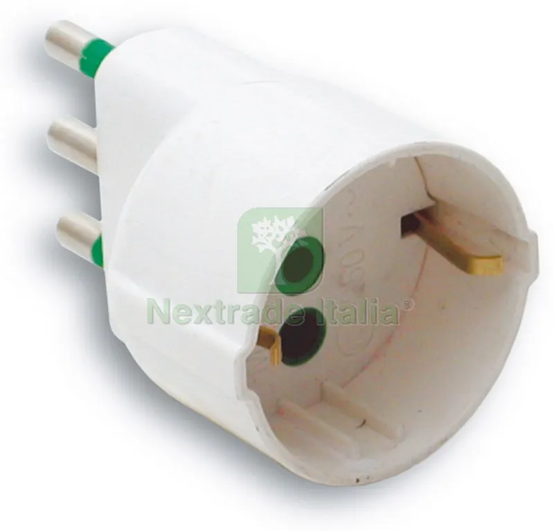 ADATTATORE SEMPLICE IN BLISTER 2P+T spina 16A/ presa schuko — Interruttori e prese — rif. FERX.VIT22977 ADATTATORE SEMPLICE IN BLISTER 2P+T spina 16A/ presa schuko — Interruttori e prese — rif. FERX.VIT22977