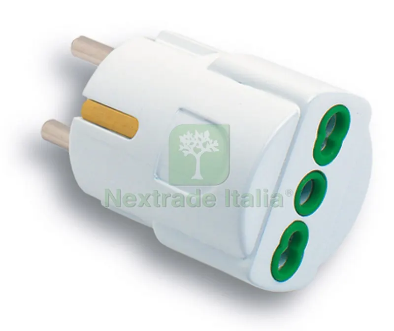 5PZ ADATTATORE SEMPLICE 2P+T spina schuko/presa 10/16A — Interruttori e prese — rif. FERX.VIT22729