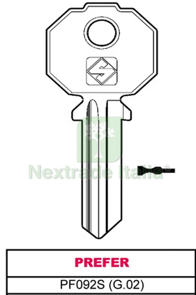20PZ Chiave ASC PF092S (G.VAC 0) Prefer — Serrature e cilindri — rif. FERX.VIT4907