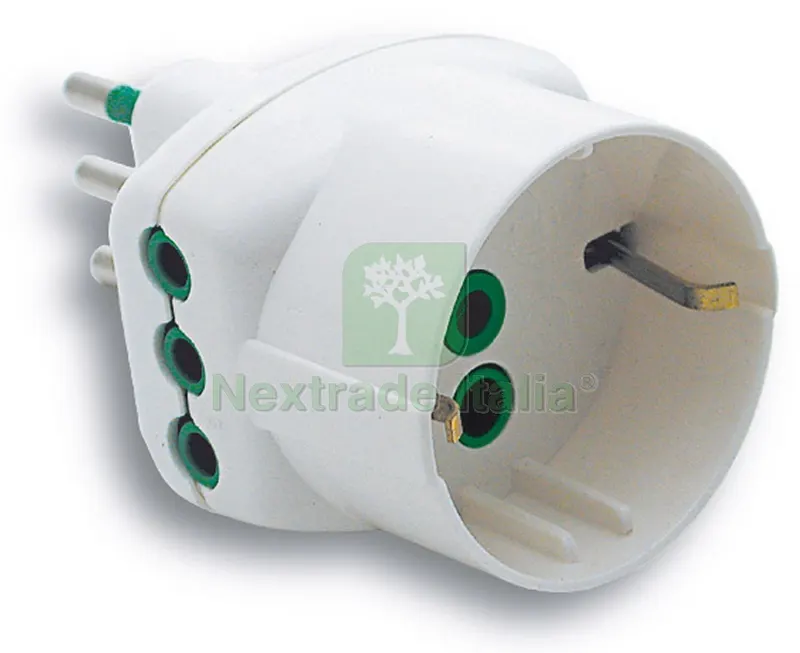 5PZ ADATTATORE TRIPLO 2P+T spina 10A/2 prese 10A+schuko — Interruttori e prese — rif. FERX.VIT22731 5PZ ADATTATORE TRIPLO 2P+T spina 10A/2 prese 10A+schuko — Interruttori e prese — rif. FERX.VIT22731