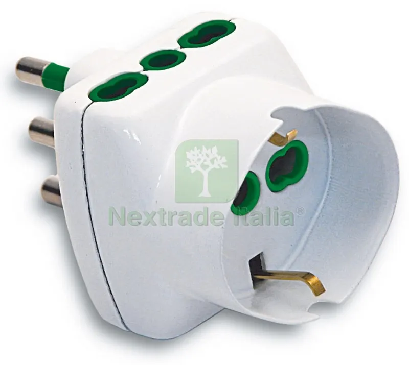 5PZ ADATTATORE TRIPLO 2P+T spina 16A/2 prese 10/16A+schuko — Interruttori e prese — rif. FERX.VIT22734 5PZ ADATTATORE TRIPLO 2P+T spina 16A/2 prese 10/16A+schuko — Interruttori e prese — rif. FERX.VIT22734