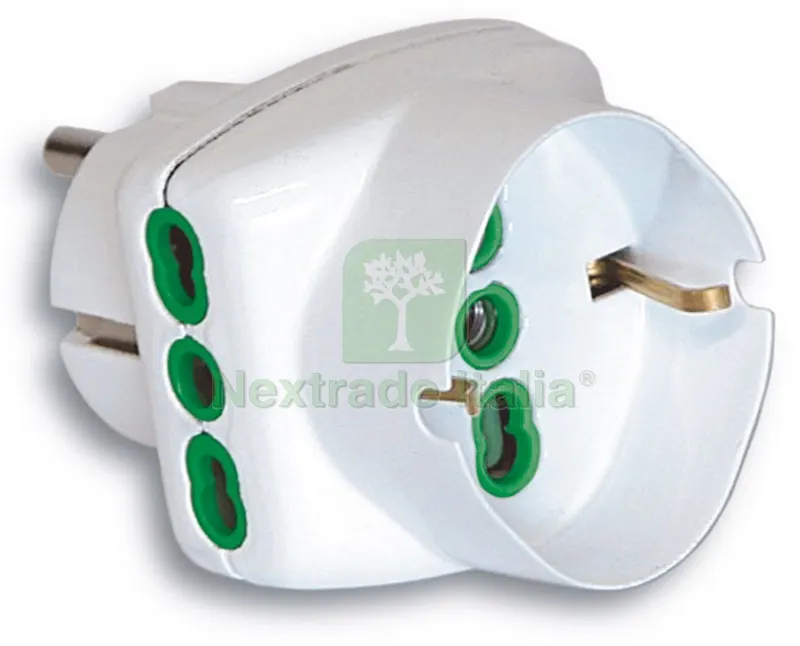5PZ ADATTATORE TRIPLO 2P+T spina schuko/2 prese 10/16A+schuko — Interruttori e prese — rif. FERX.VIT22765 5PZ ADATTATORE TRIPLO 2P+T spina schuko/2 prese 10/16A+schuko — Interruttori e prese — rif. FERX.VIT22765