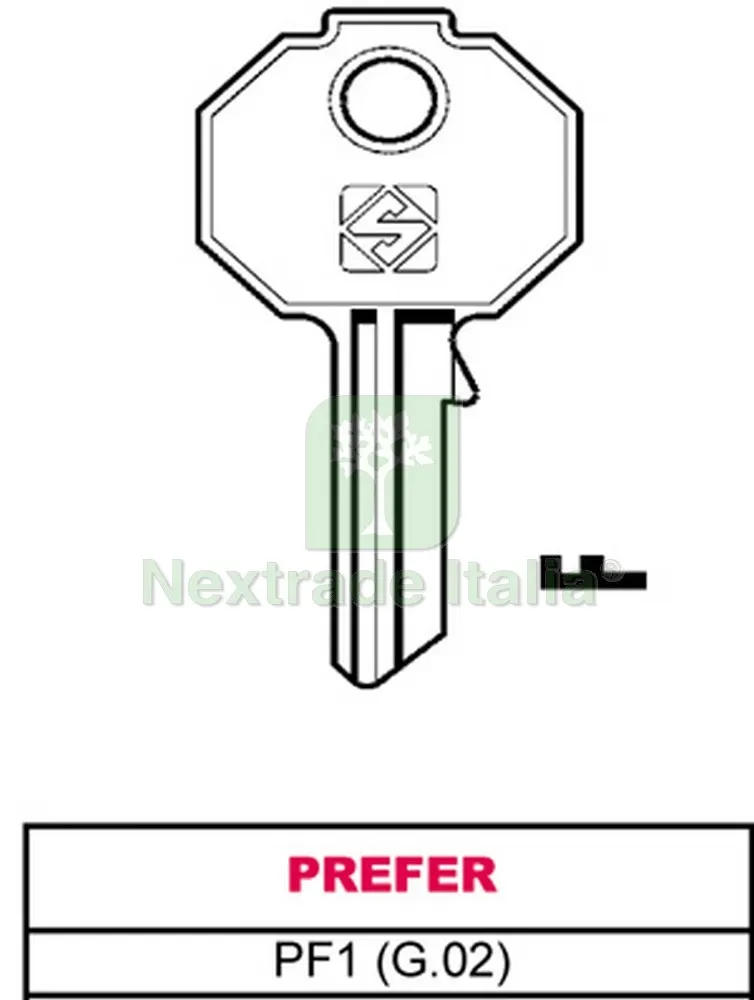 20PZ Chiave ASC PF1 (G.VAC 0) Prefer — Serrature e cilindri — rif. FERX.VIT19363