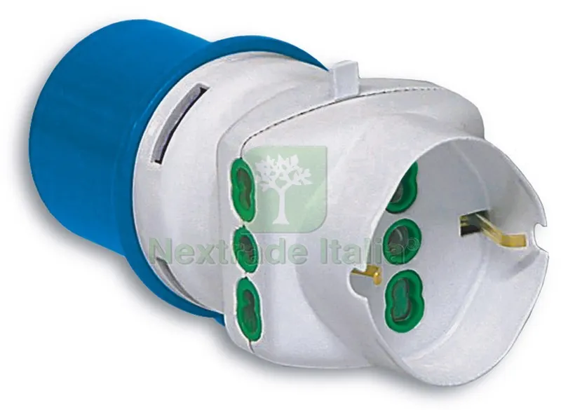 Adattatore Industriale CEE 2P+T spina/2 prese 10/16A+schuko — Interruttori e prese — rif. FERX.VIT22745